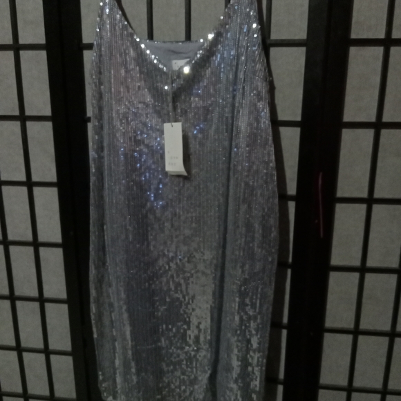 Sequined slip dress size M - Picture 6 of 12